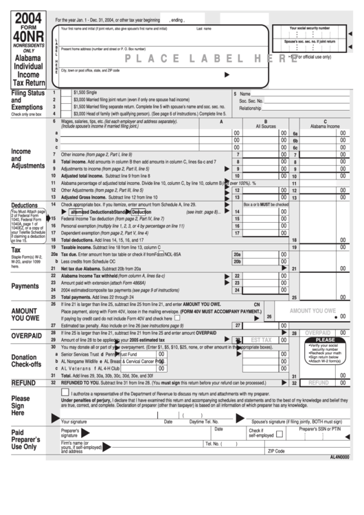 Printable Alabama Income Tax Forms Printable Forms Free Online