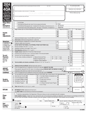 Printable Alabama State Tax Form 40 Fillable Form 2025