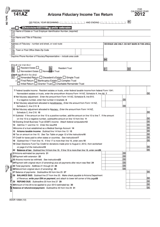 Printable Arizona State Tax Forms Printable Forms Free Online