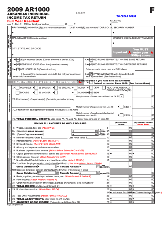 Printable Arkansas State Income Tax Forms Printable Forms Free Online