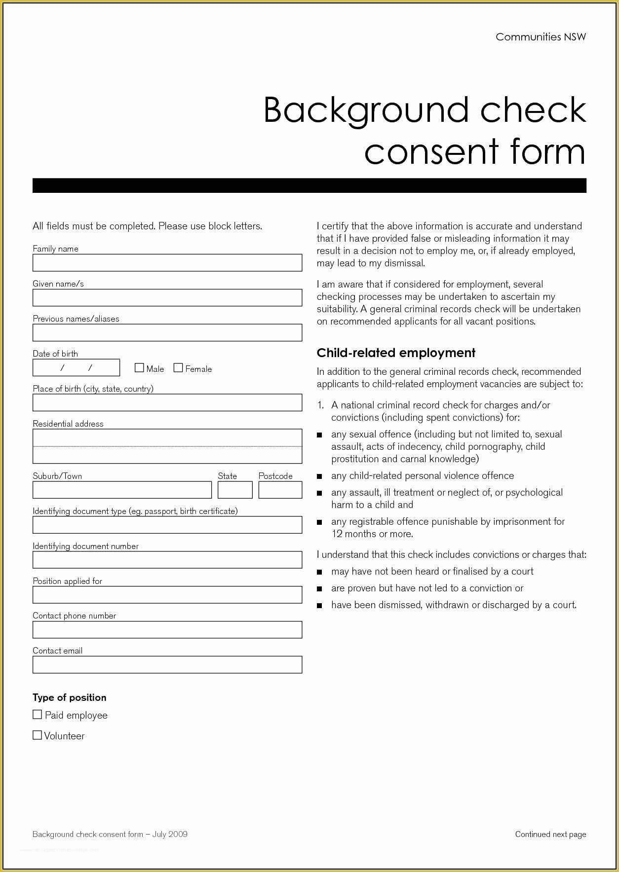 Printable Background Check Questionnaire Form Printable Forms Free Online
