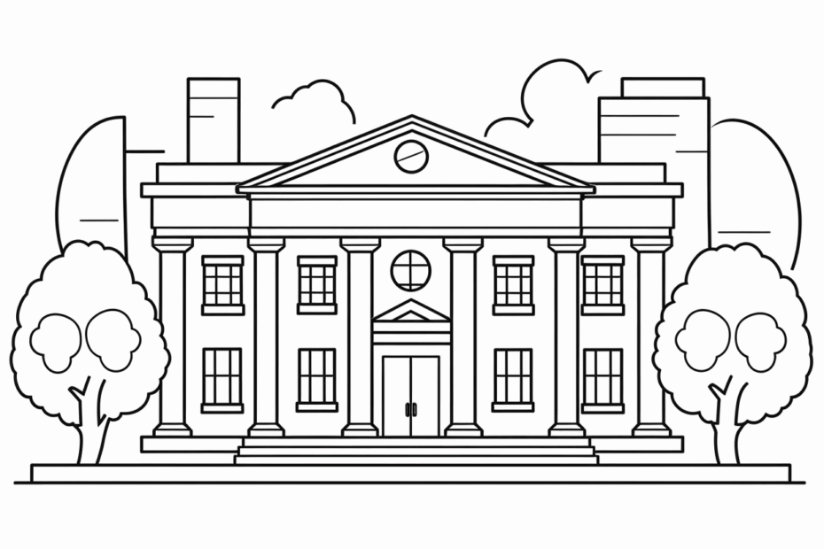 Printable Bank To Color Coloring Page
