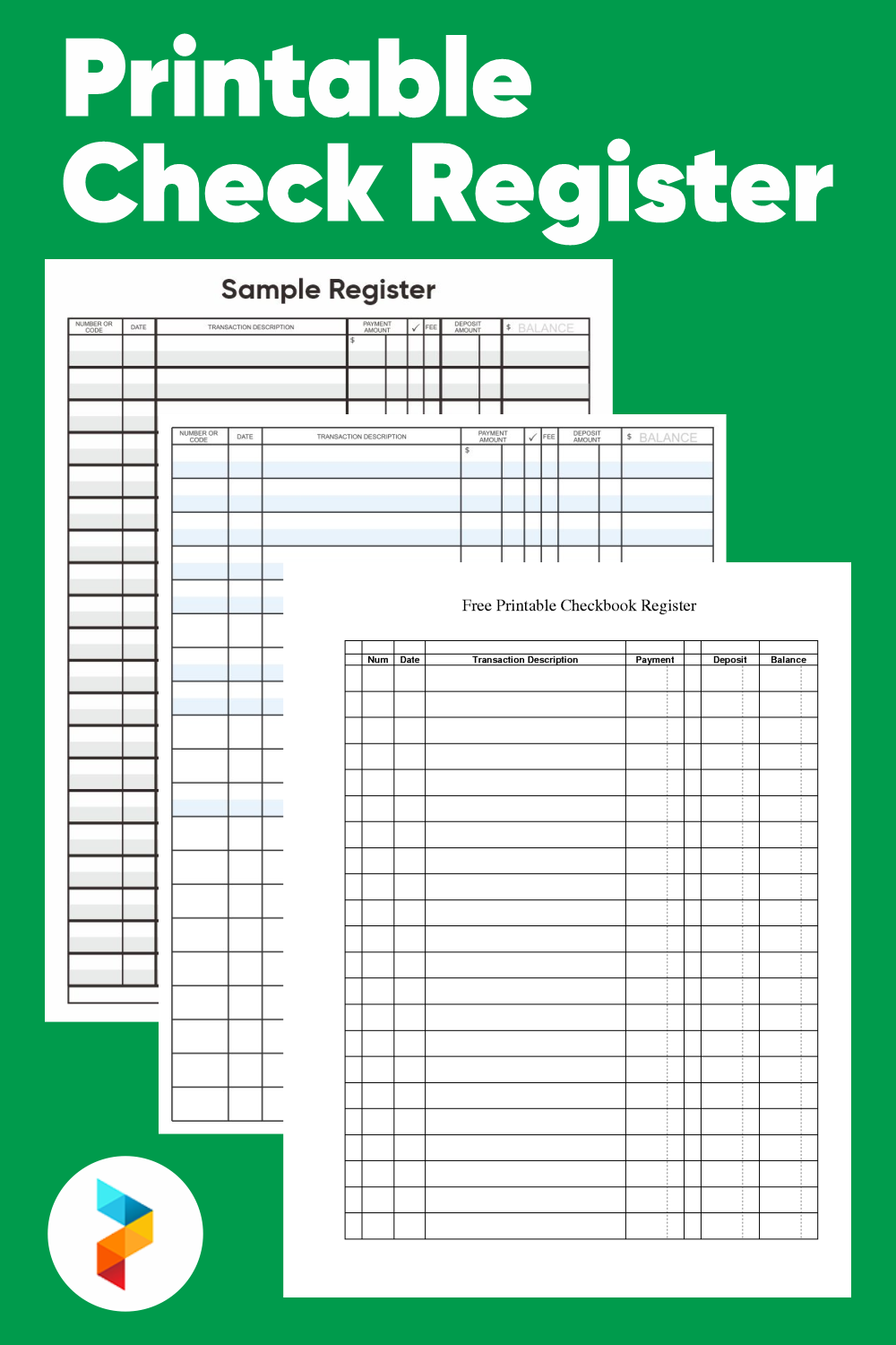 Printable Check Ledger Printable Check Ledger