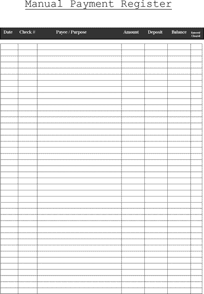 Printable Check Register Book Template Business PSD Excel Word PDF