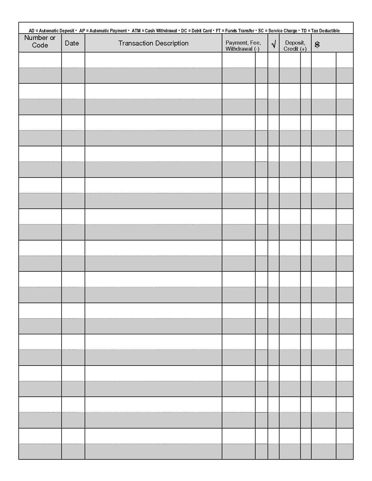 Printable Check Register Pdf Checkbook Register Excel Guystat