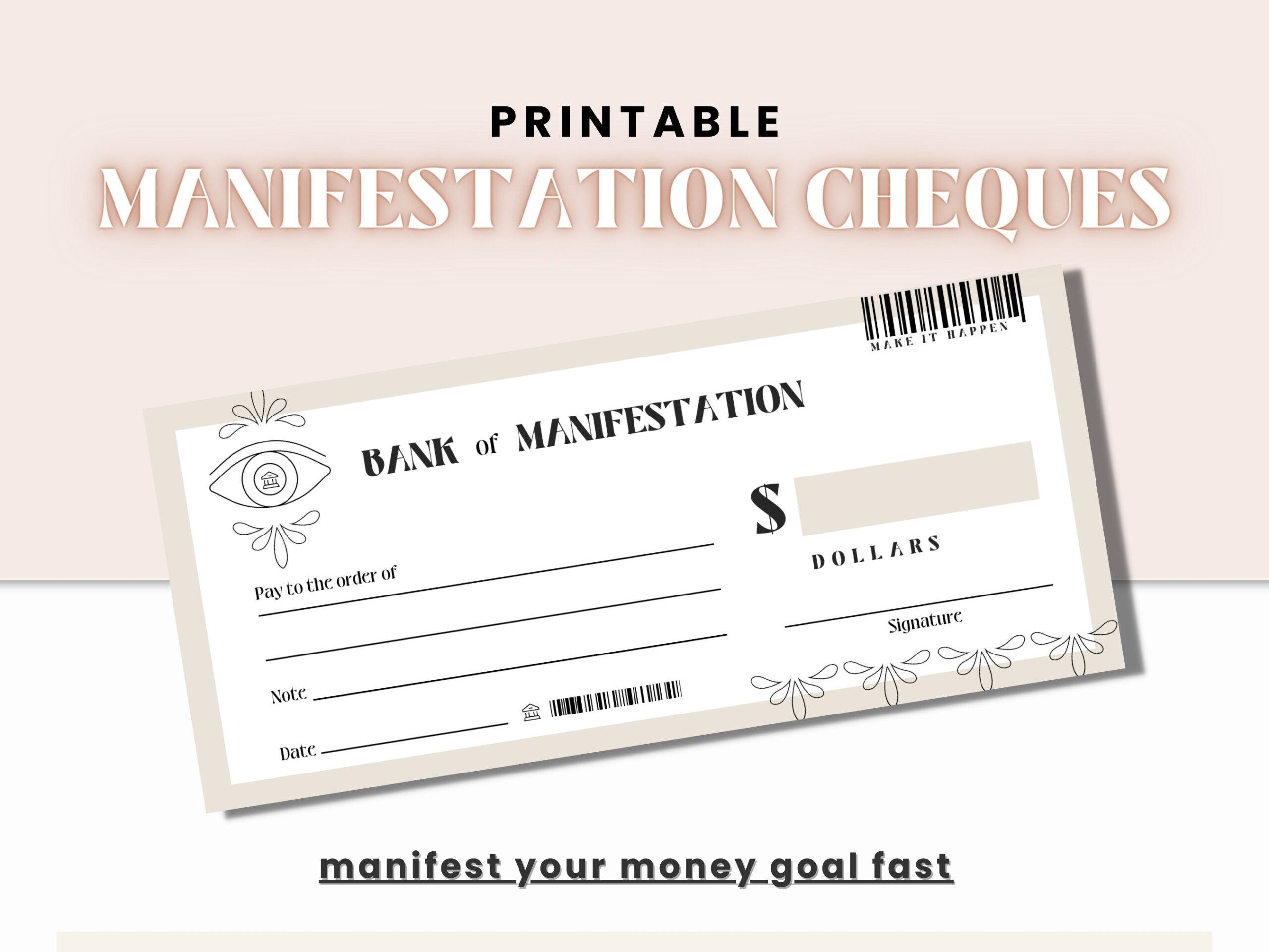 Printable Checks Editable Checks Manifestation Checks Vision 