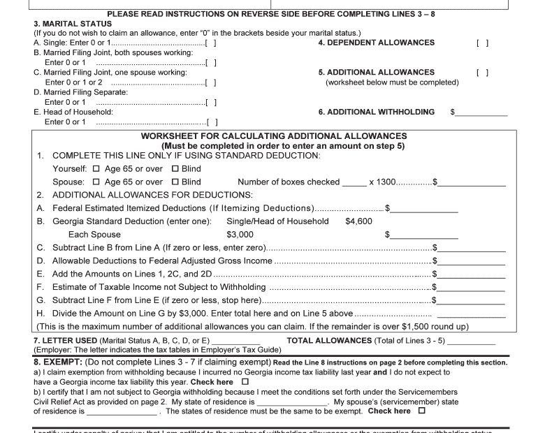 Printable Ga Income Tax Form Printable Forms Free Online