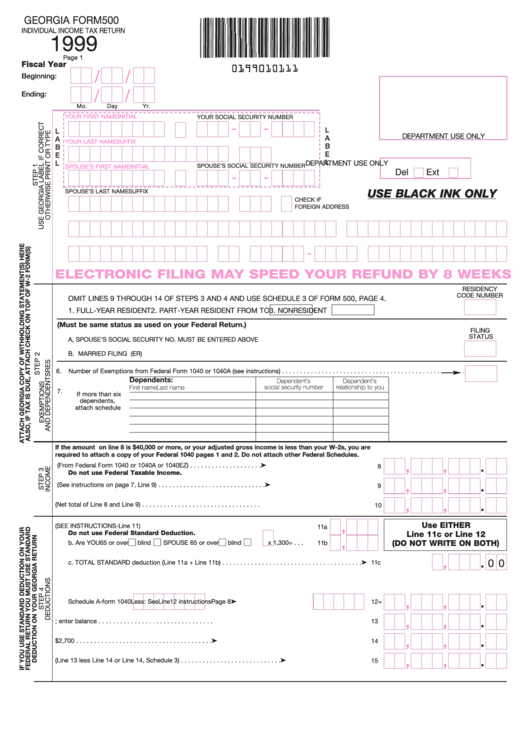 Printable Ga Income Tax Forms Printable Forms Free Online