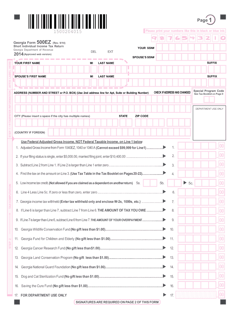 Printable Ga Income Tax Forms Printable Forms Free Online