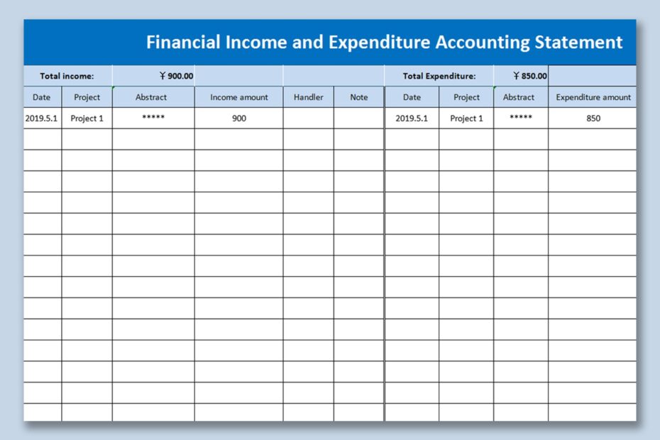 Printable Income And Expenditure Form Template Printable Forms Free