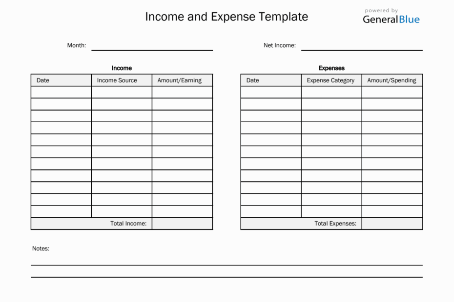 Printable Income And Expense Template In PDF Worksheets Library