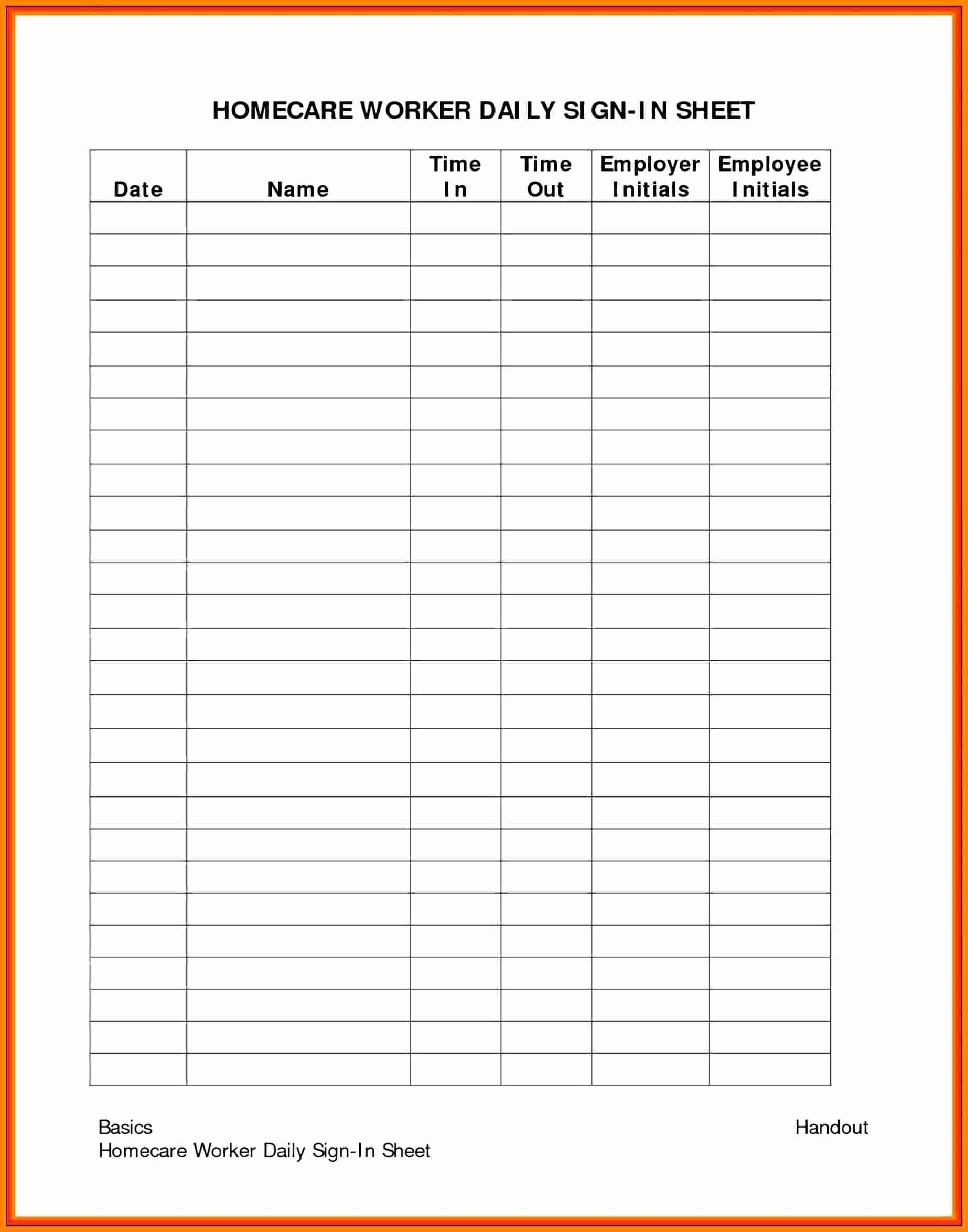 Printable Income Log Sheet
