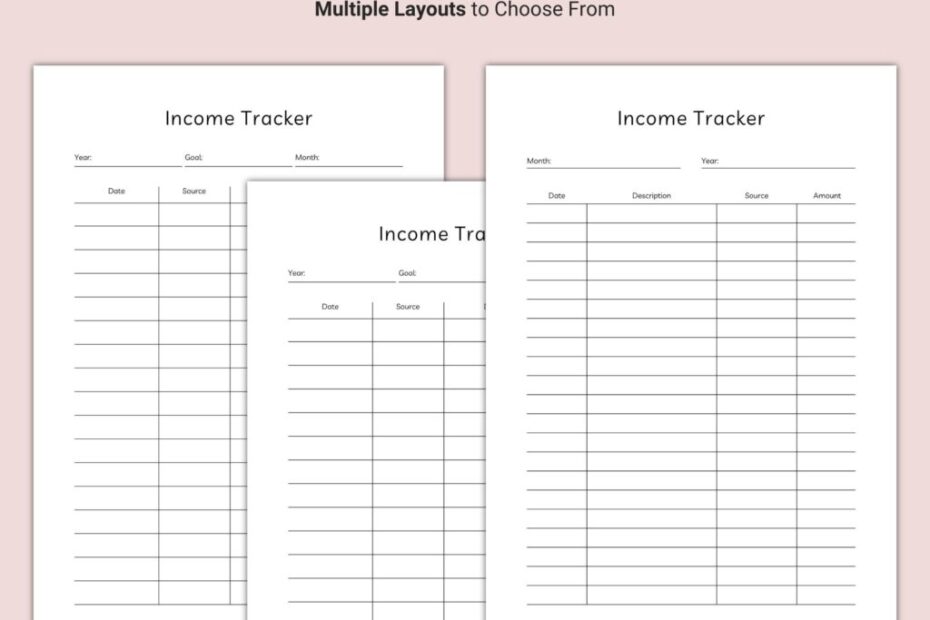 Printable Income Tracker Template