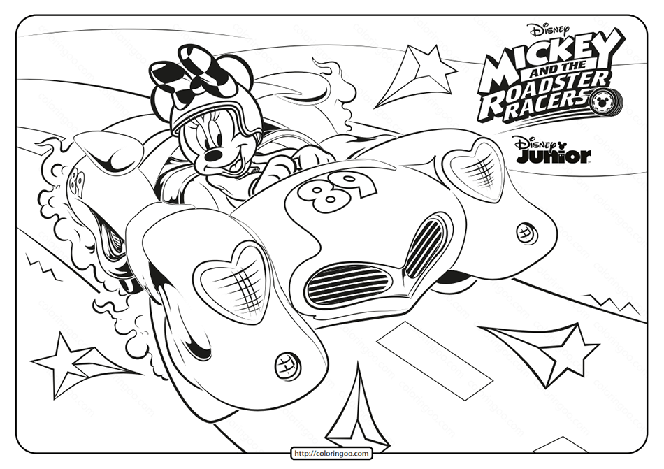 Printable Mickey Mouse Roadster Racers Coloring Pages