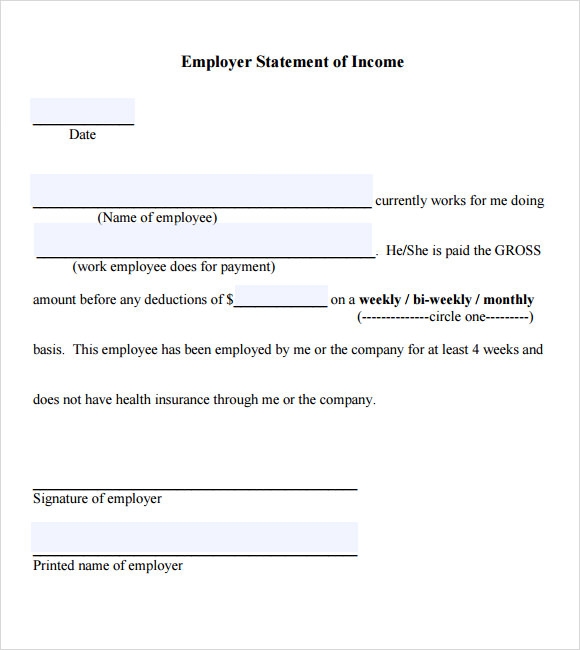 Printable Proof Of No Income Form Printable Forms Free Online