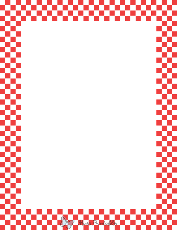 Printable Red And White Mini Checkered Page Border