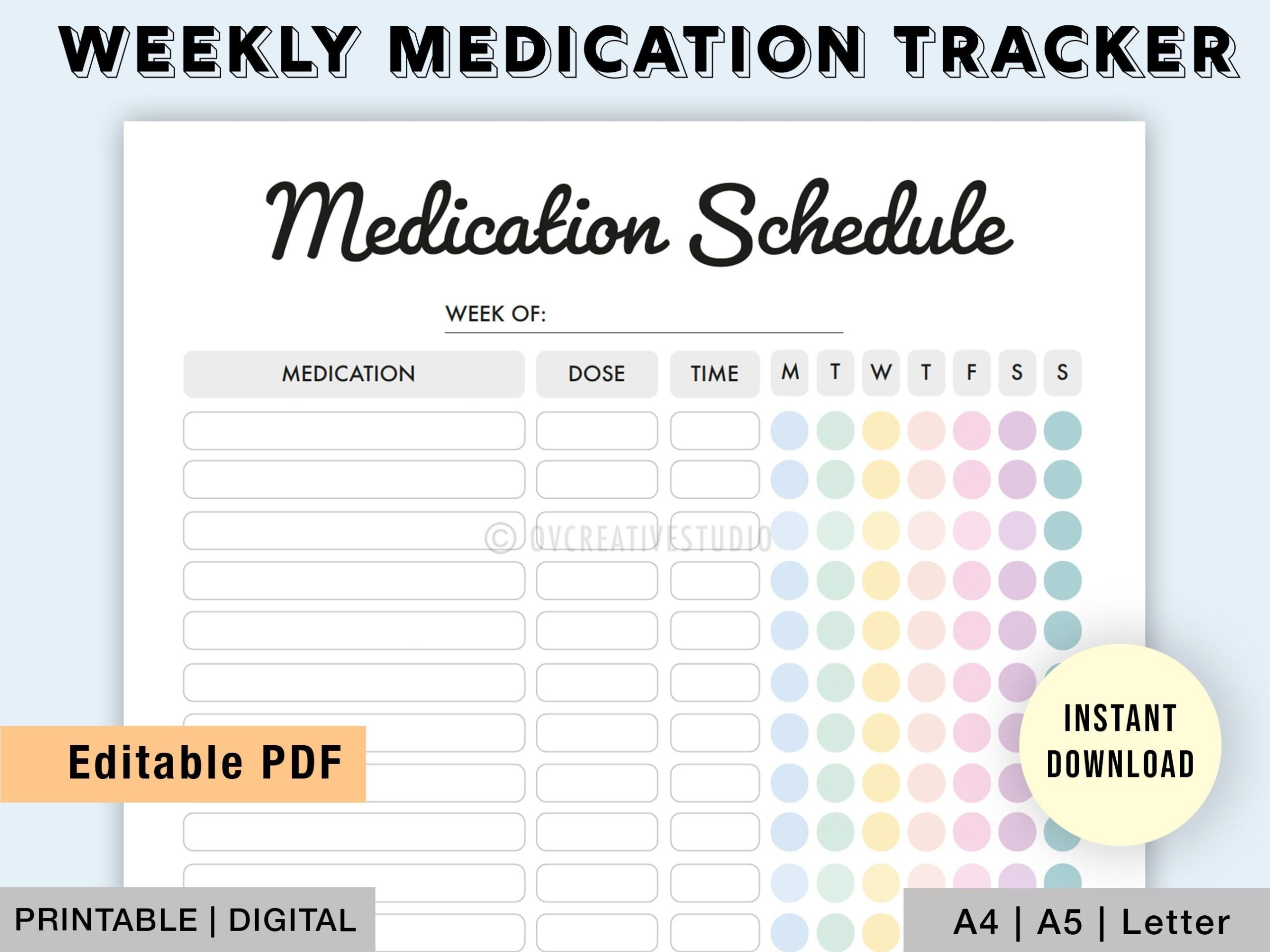 Printable Weekly Medication Tracker Free Printables O Vrogue co