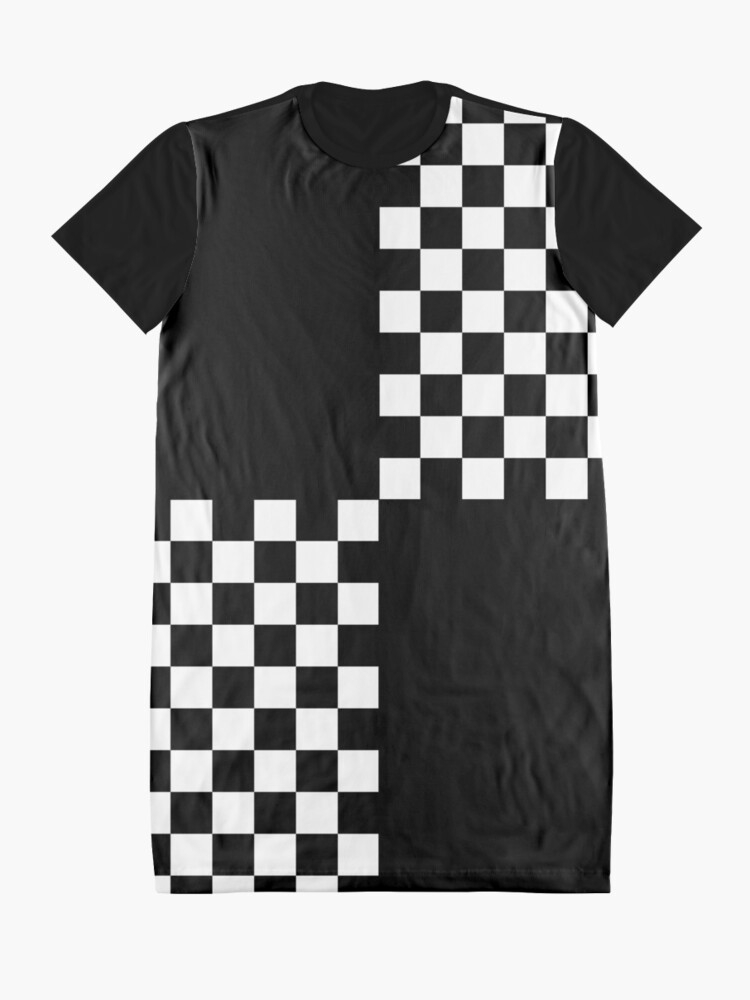  quot Quad Ska Black White Checked Pattern quot Graphic T Shirt Dress For Sale 