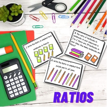Ratios Activity Bingo Self Checking Digital Printable Task Cards