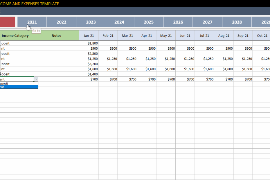 Rental Income Expenses Excel Template Landlords Spreadsheet
