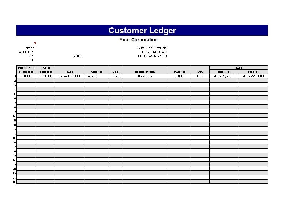 Self Employment Ledger 40 FREE Templates Examples