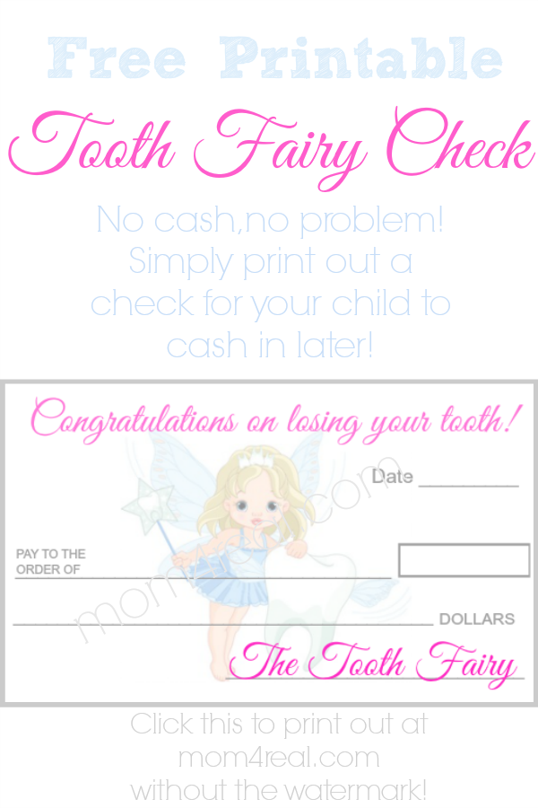 Tooth Fairy Check Or Money Free Printable Mom 4 Real Tooth Fairy Check Or Money Free Printable Mom 4 Real