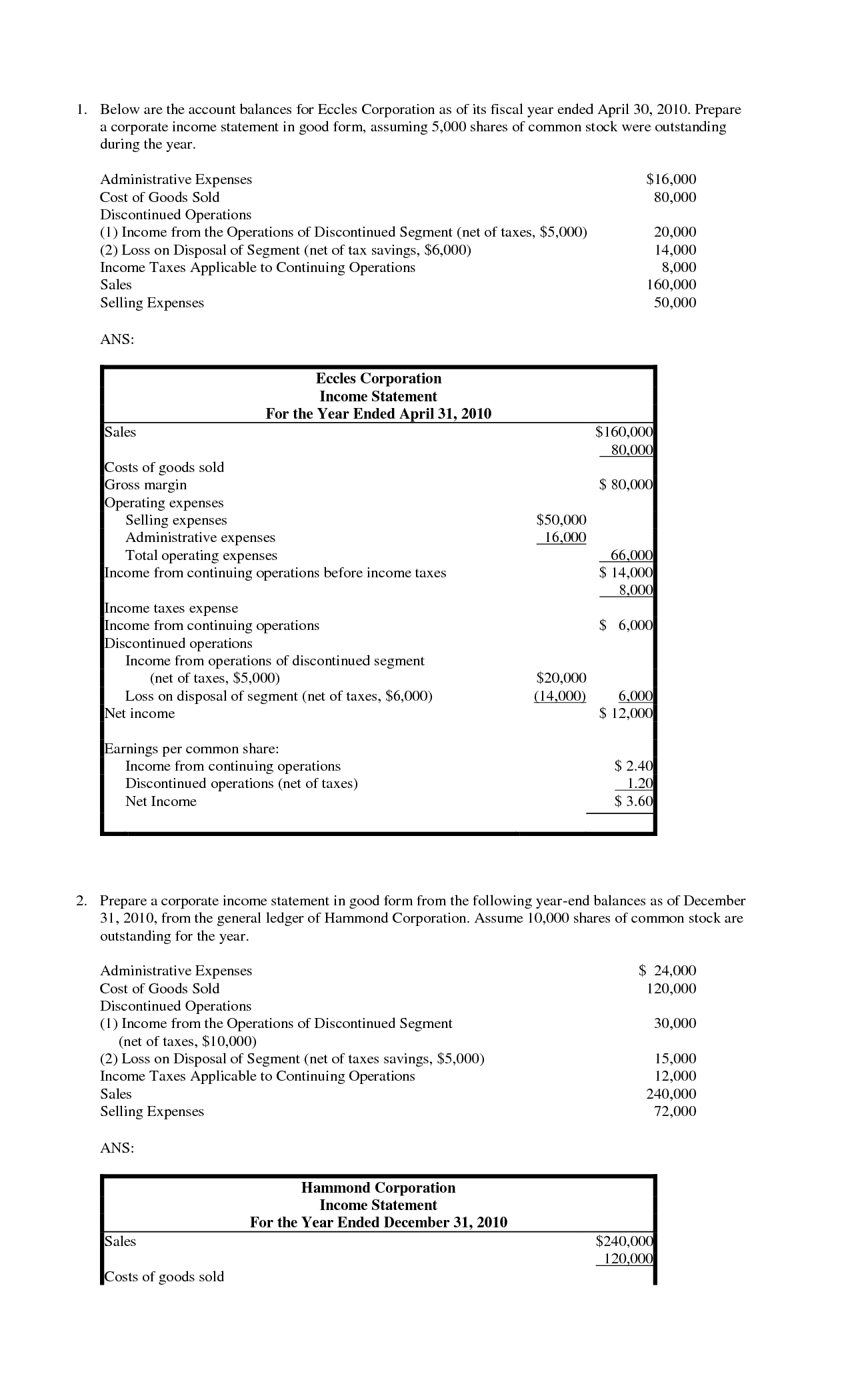 Worksheet 3 Income Statement And Balance Sheet Columns Worksheets 