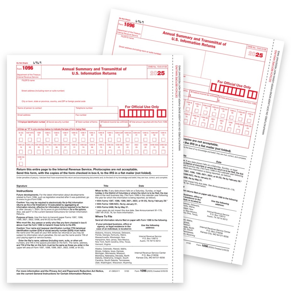 1096 Tax Forms Summary U0026 Transmittal Of 1099 DiscountTaxForms