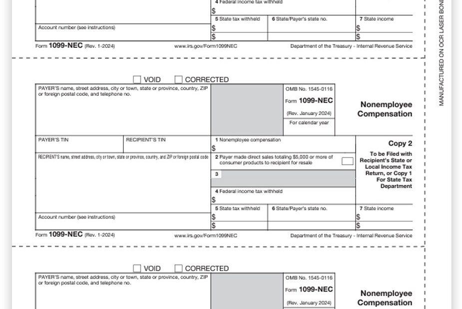 1099 NEC Forms Copy 2 For Payer DiscountTaxForms