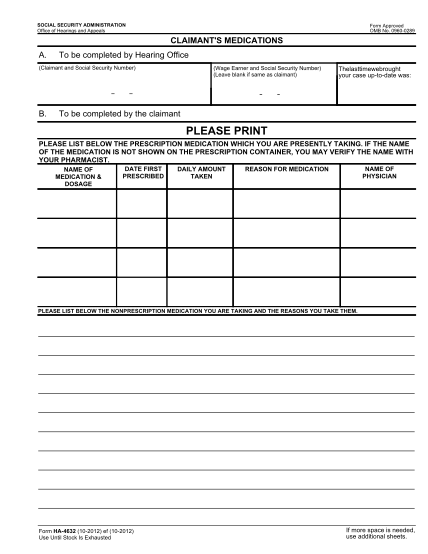 12 Social Security Disability Forms For Doctors To Fill Out Free To