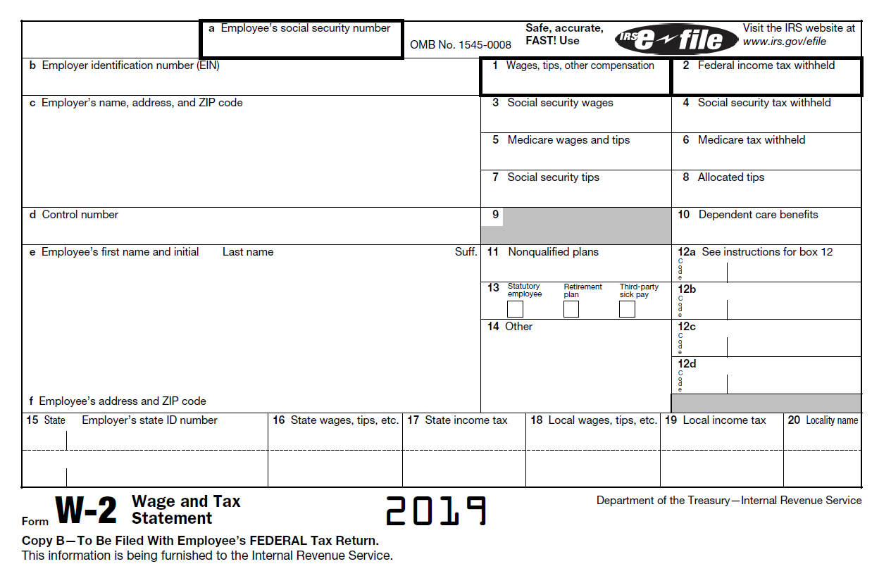 2019 IRS Form W 2 Downloadable And Printable