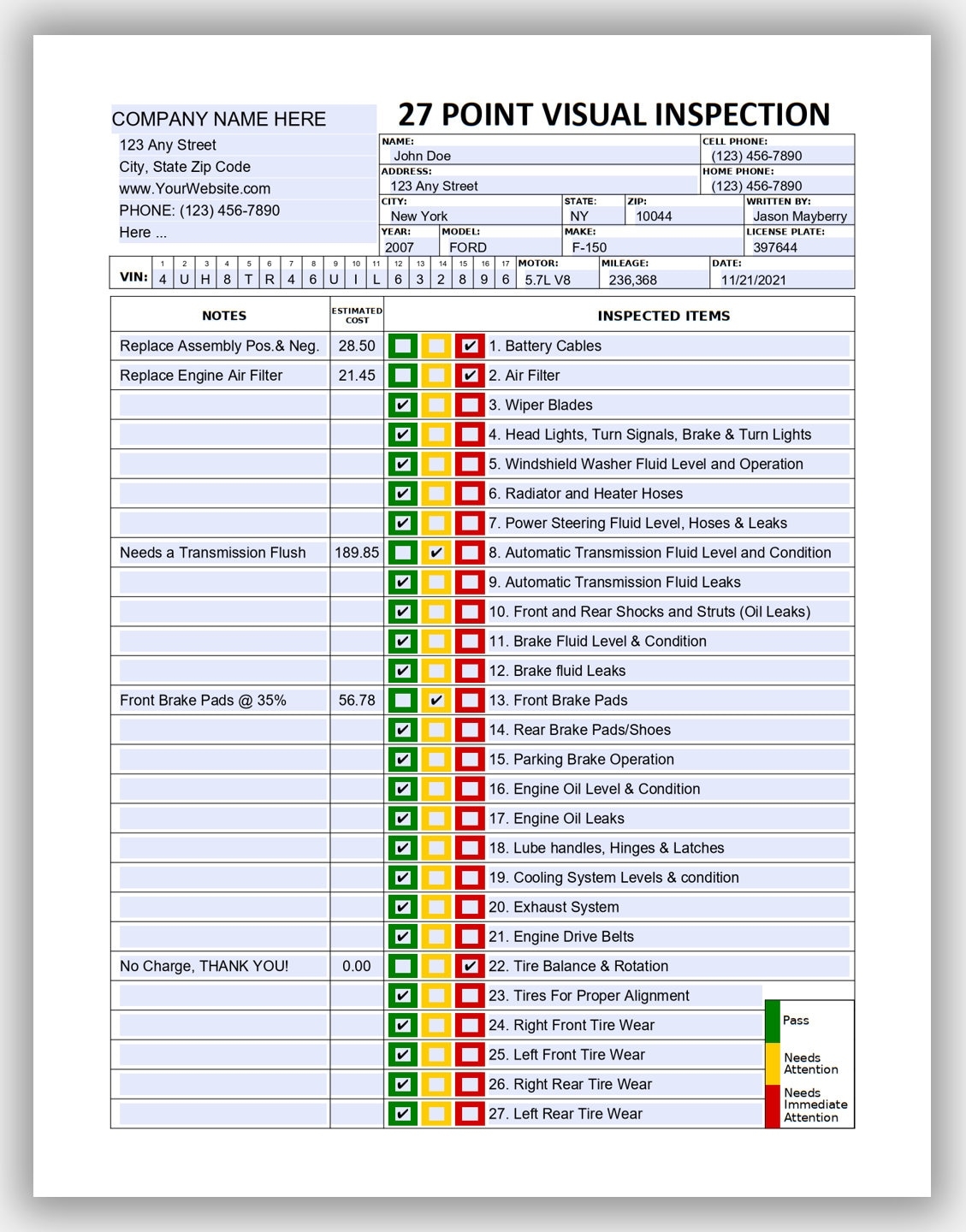 27 Point Visual Vehicle Inspection Form Fillable PDF Multi point Vehicle Inspection Checklist Printable Vehicle Inspection Worksheet Etsy UK