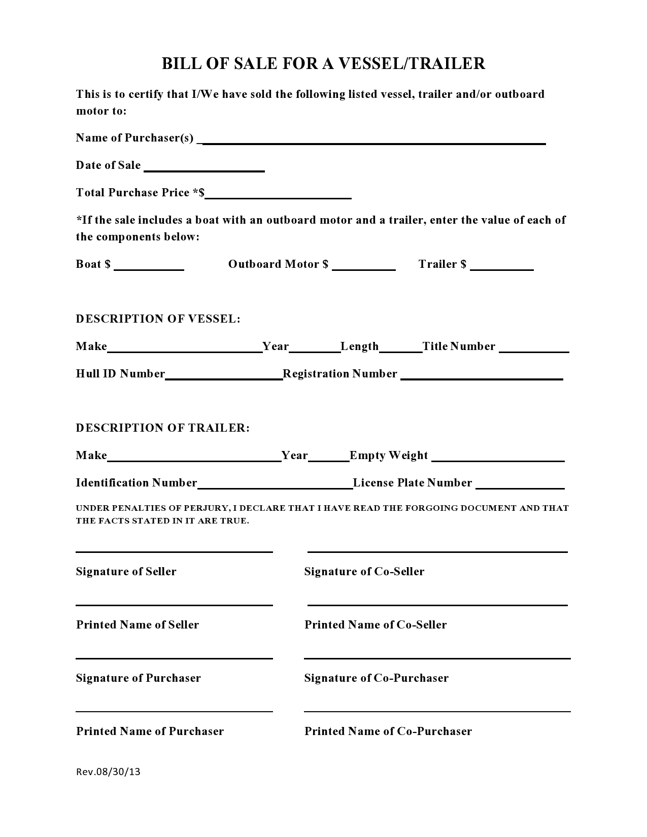 41 Great Boat Bill Of Sale Templates All States TemplateLab