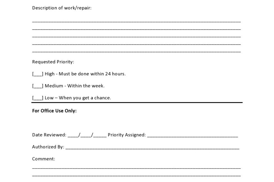54 Maintenance Request Form Templates Free TemplateLab