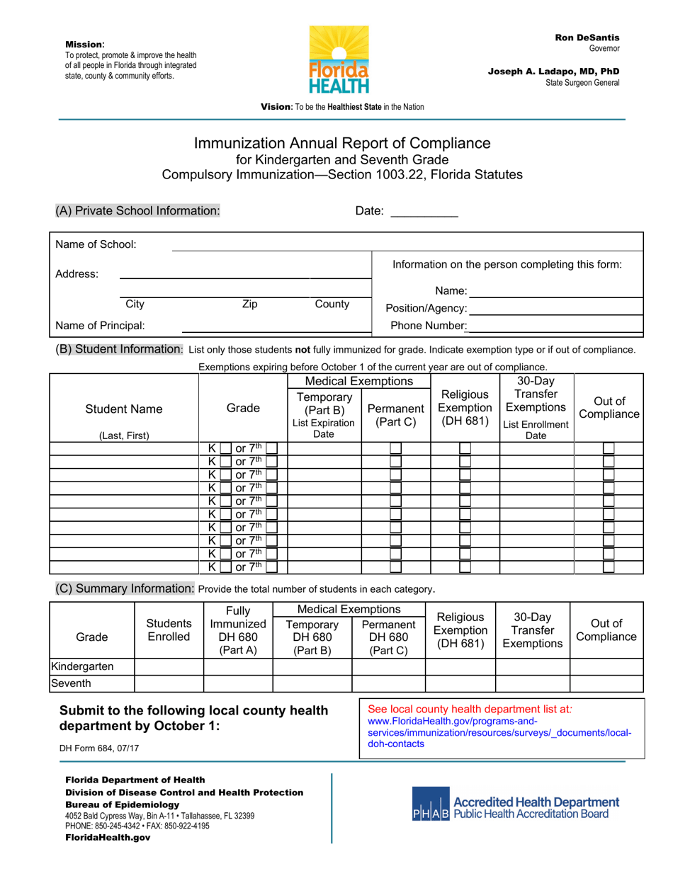 DH Form 684 Fill Out Sign Online And Download Printable PDF Florida Templateroller