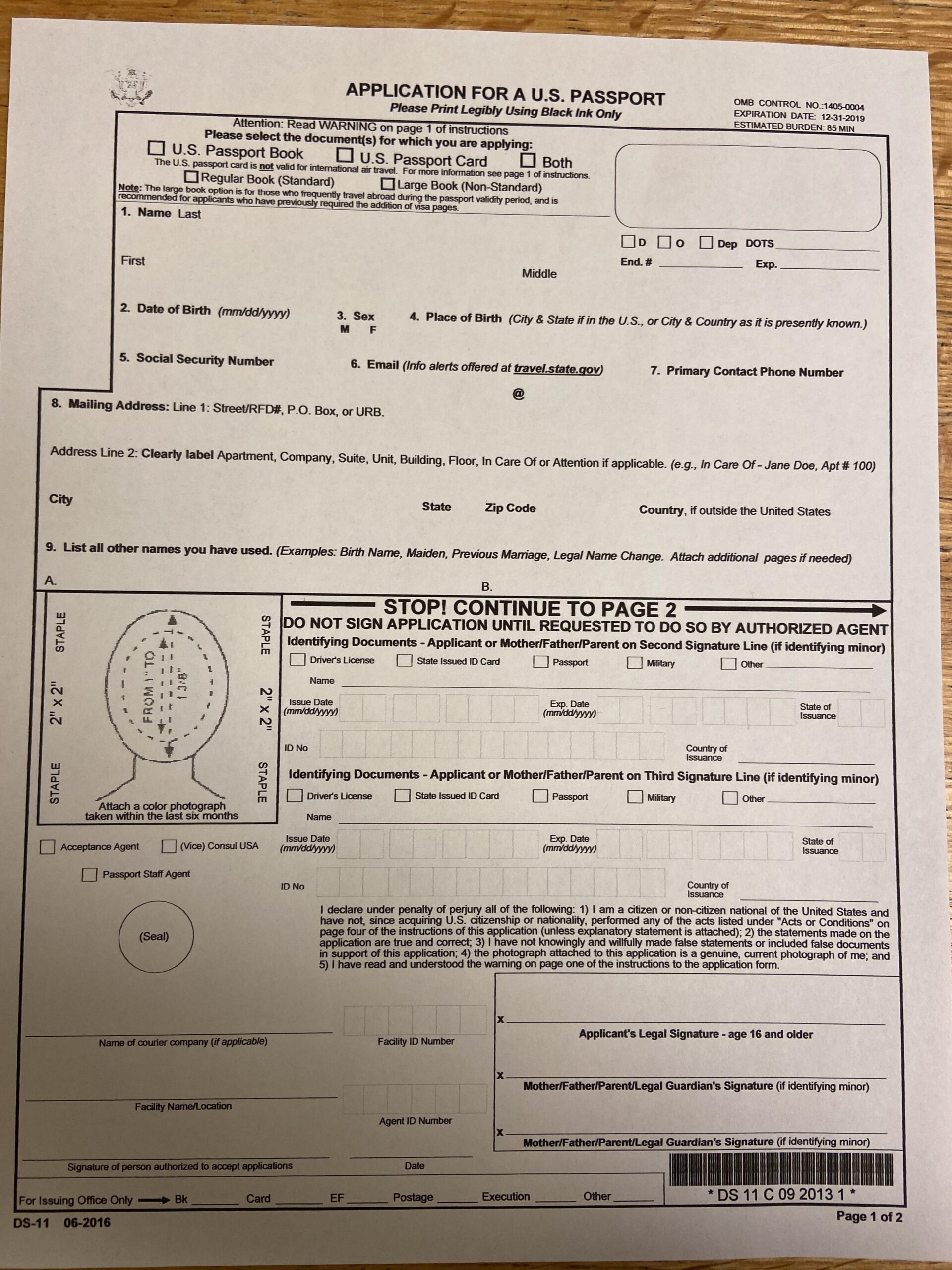 Does The DS 11 For Passport Application Need To Be Printed In Worksheets Library