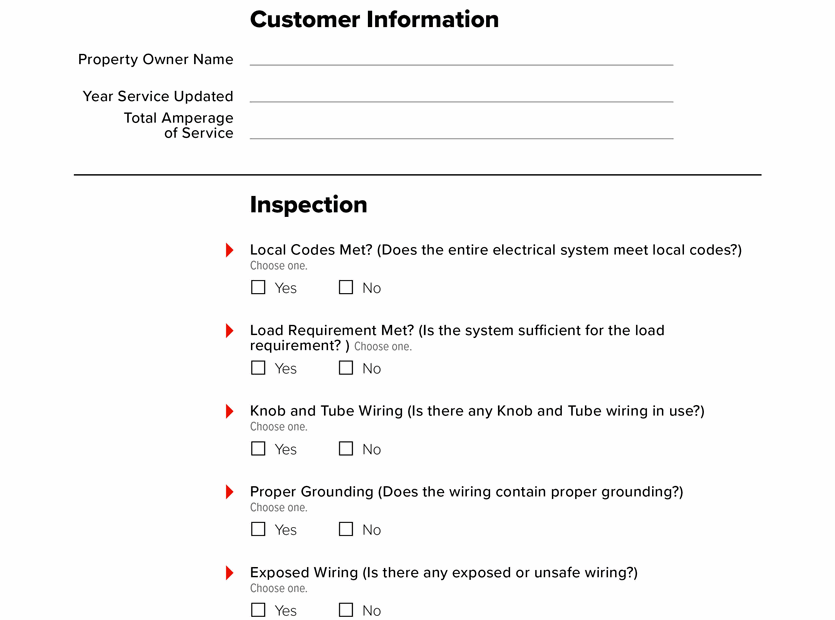 Electrical Inspection Checklist Fulcrum