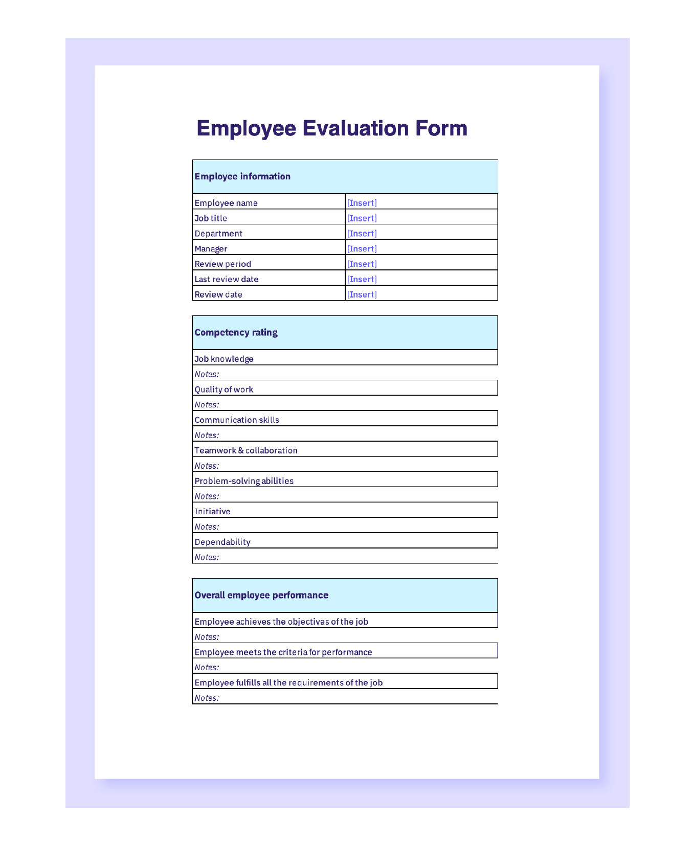 Employee Evaluation Template And Guide Free Download AIHR