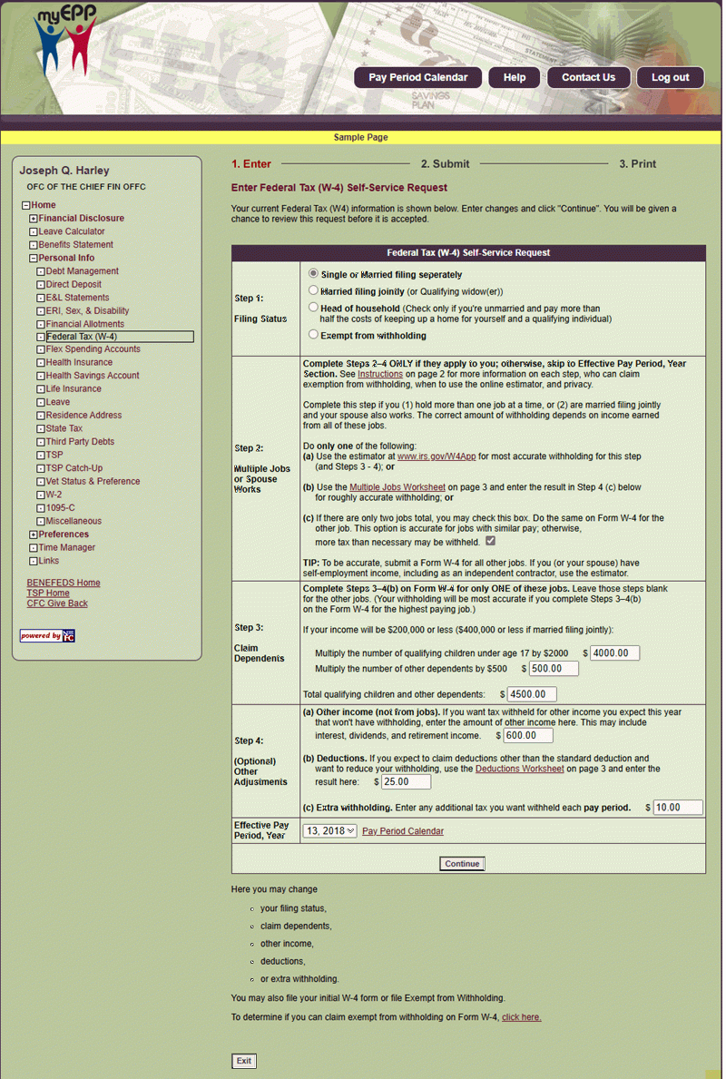 Federal Tax W 4 