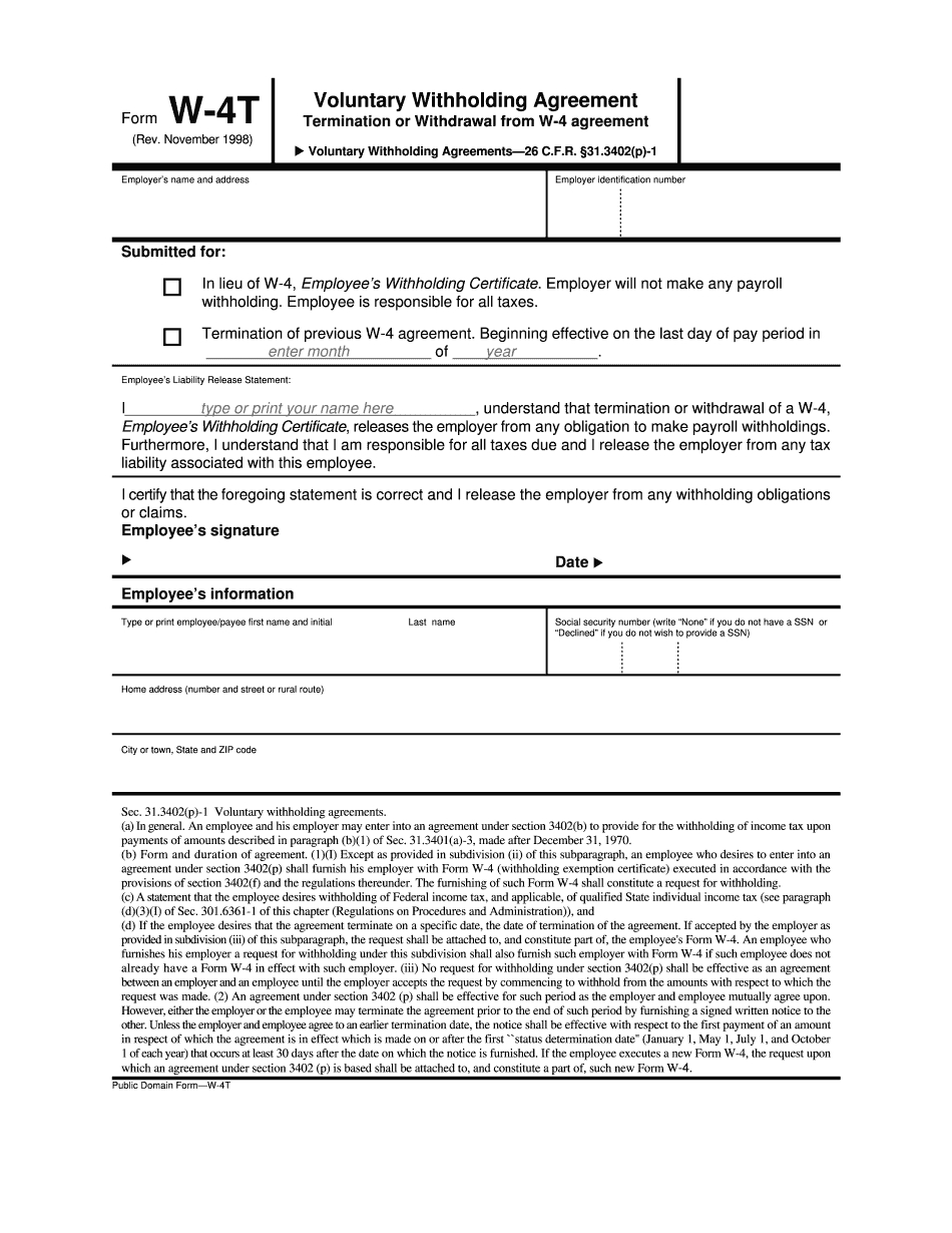 Fillable W 4V Form