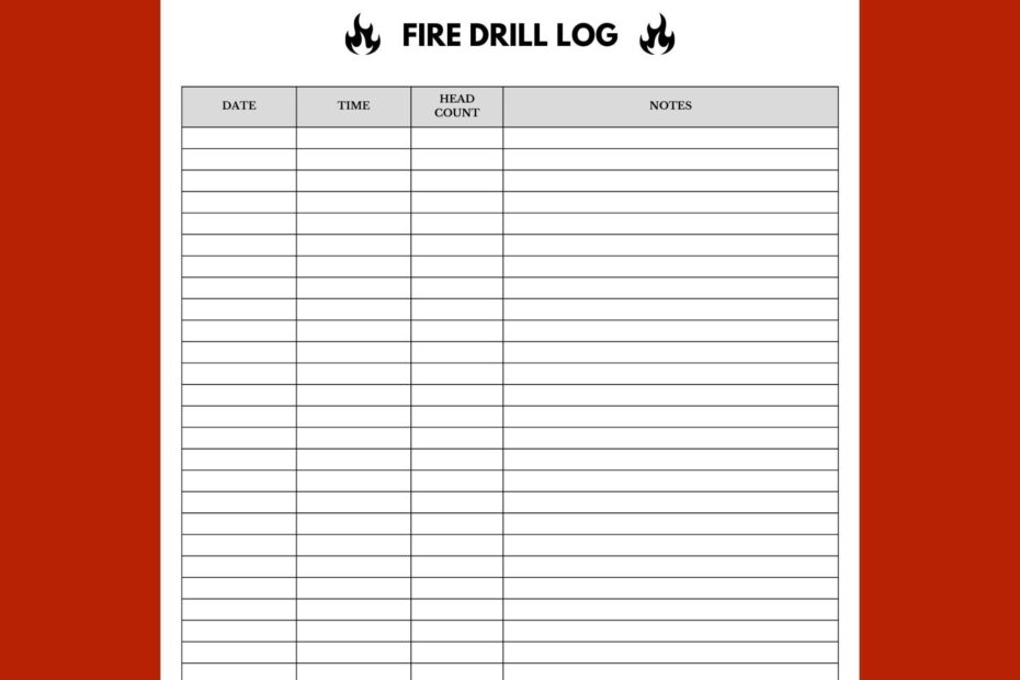 Fire Drill Log 8 5