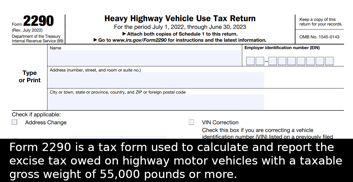 Form 2290 2023 Printable Forms Free Online
