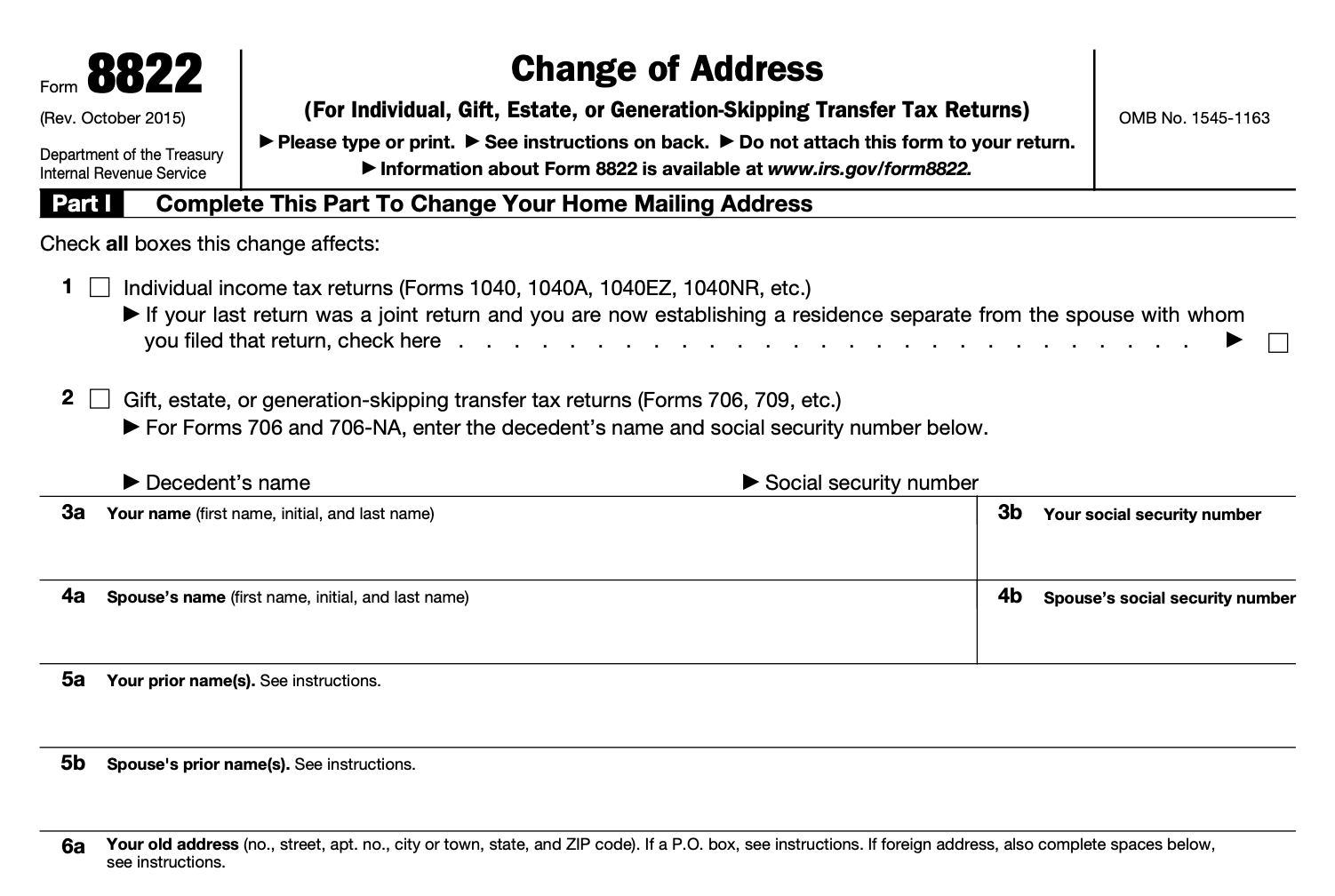 Form 8822 Change Of Address For The IRS Smallpdf