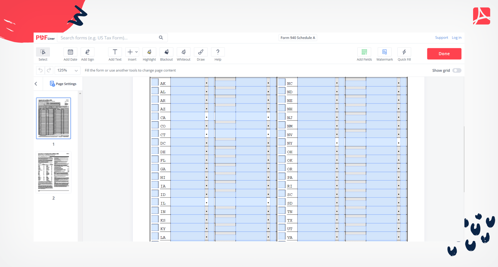 Form 940 Schedule A Printable Form 940 Schedule A Blank Form 940 Schedule A Printable Form 940 Schedule A Blank