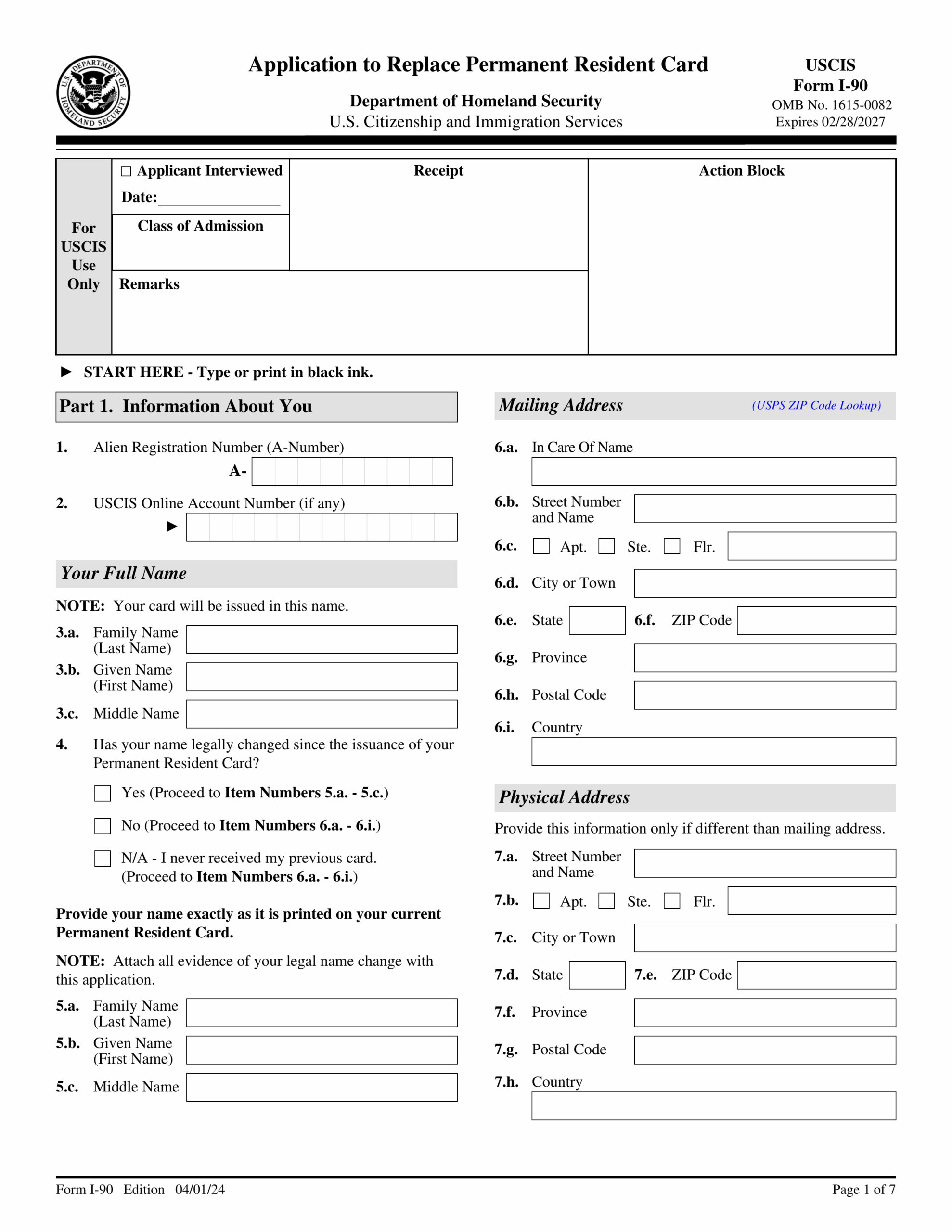 Form I 90 2024 2025 Fill Official Forms PDF Guru
