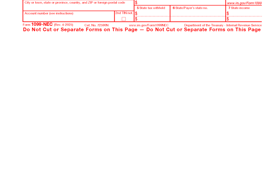 Free IRS 1099 NEC Form 2021 2025 PDF EForms