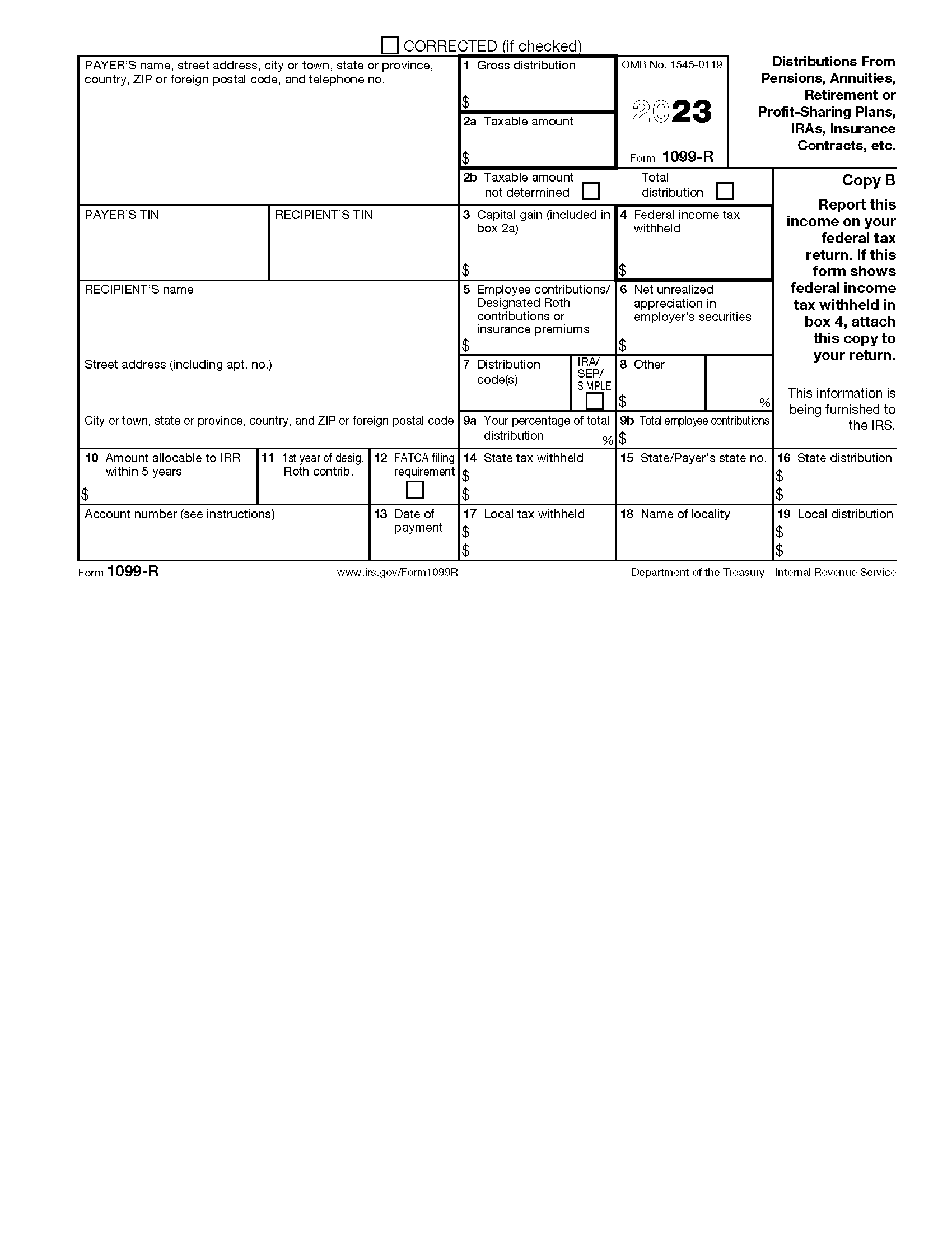 Free IRS 1099 R PDF EForms
