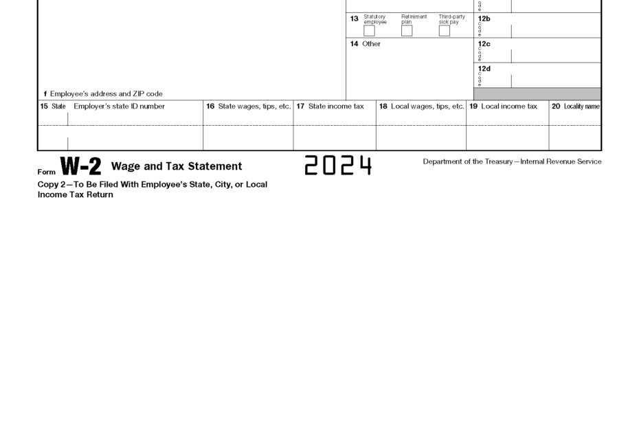 Free IRS Form W 2 Wage And Tax Statement PDF EForms