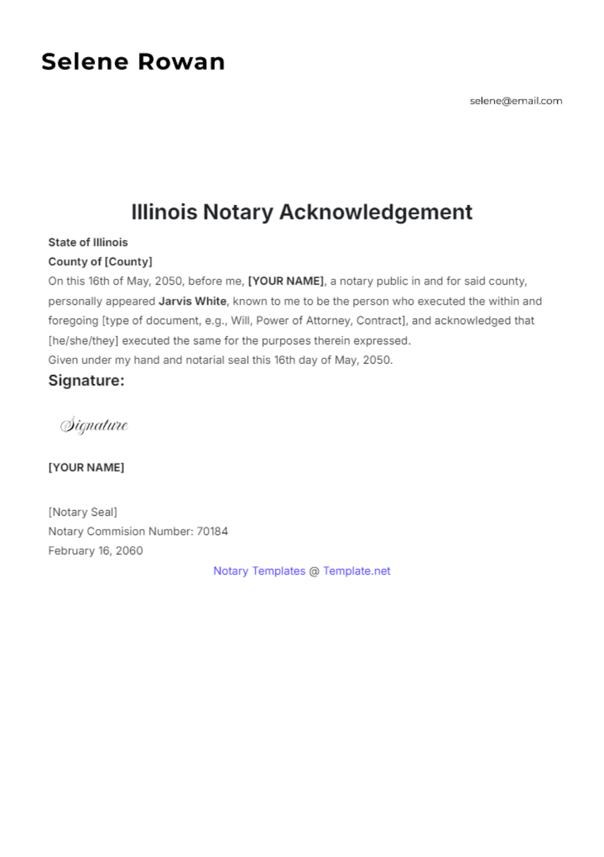 Free Notary Wording For Witnessing A Signature Template To Edit Online