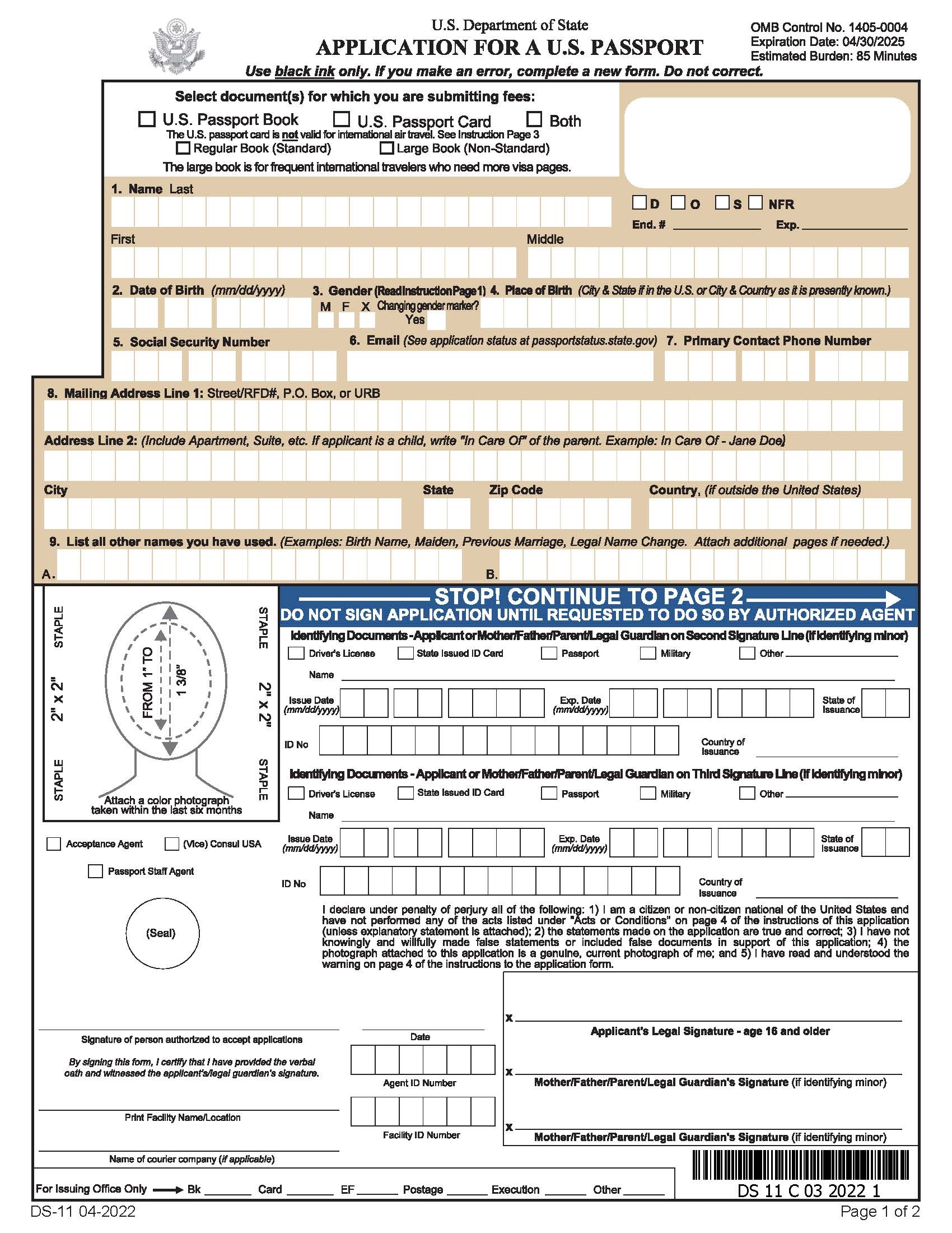 Free Passport Application Form DS 11 Apply For A New Passport Worksheets Library